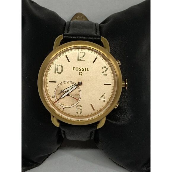 Fosssil FTW1128 Women Brown Leather RoseGold Analog Dial Hybrid Smartwatch XX711 - Picture 1 of 12
